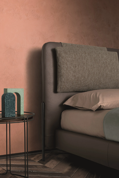 ALAR - Leather bed with upholstered headboard by Ditre Italia - view 3